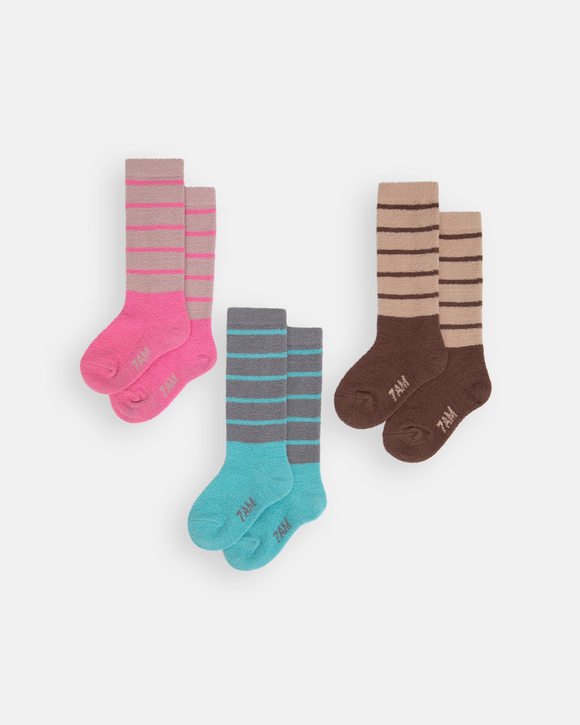 Choco Pecan & Ash Rose Vivid Pink & Gris Bright Cyan