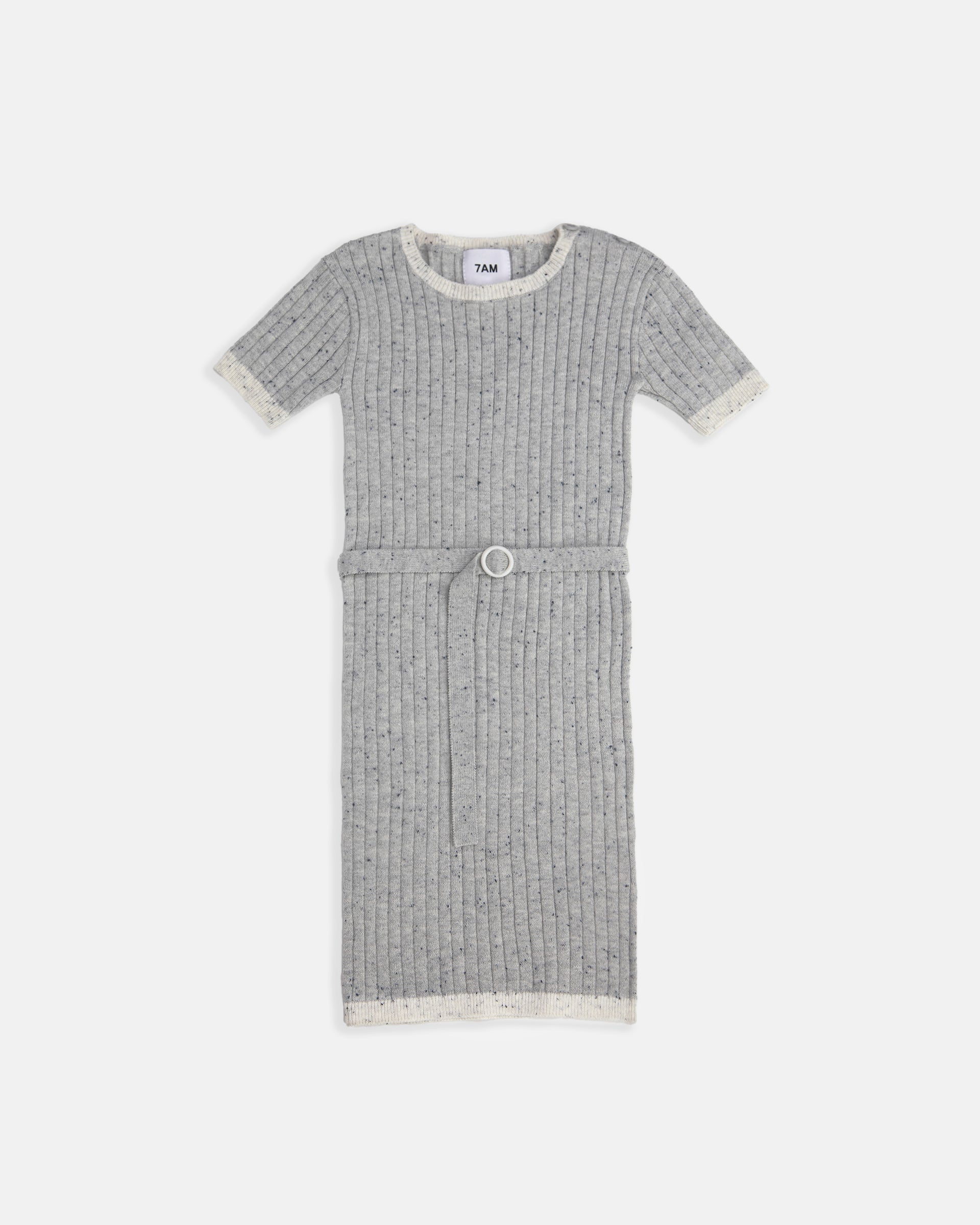 grey short sleeve sweater dress Belted Short Sleeve Sweater Dress Victoria Ronaldo