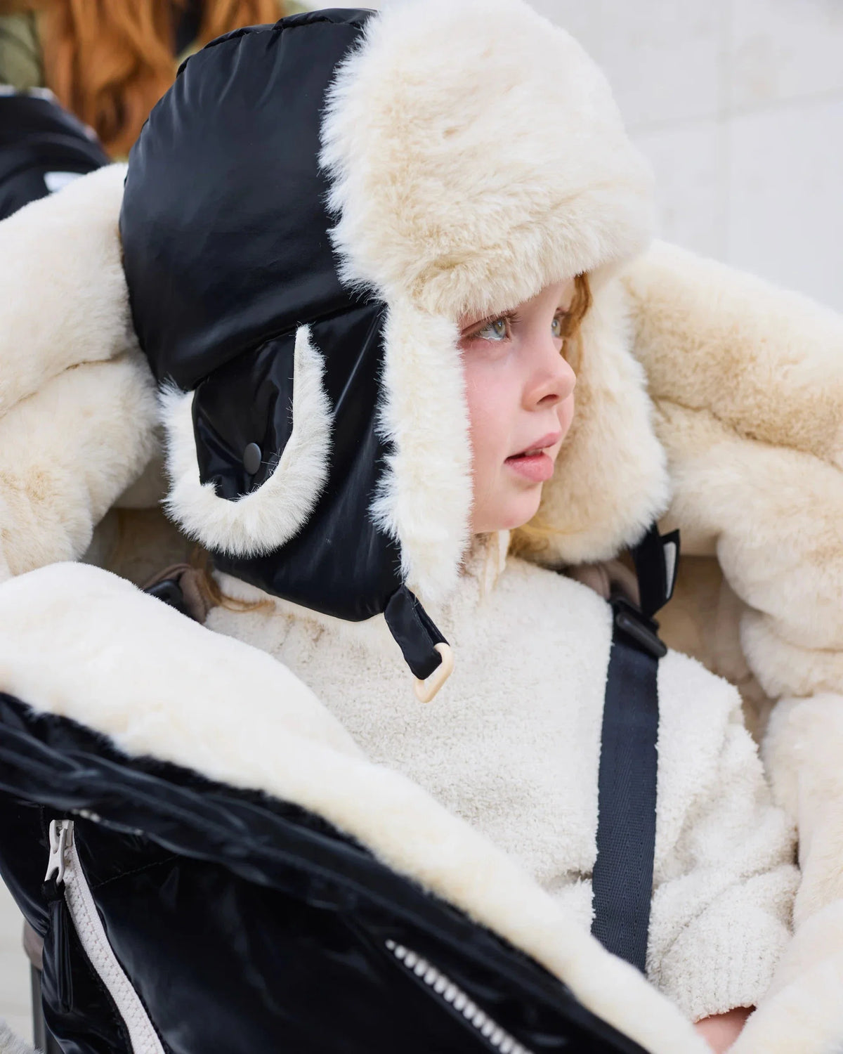 Black Liquid Shine Arctic Faux Fur - Alternate view
