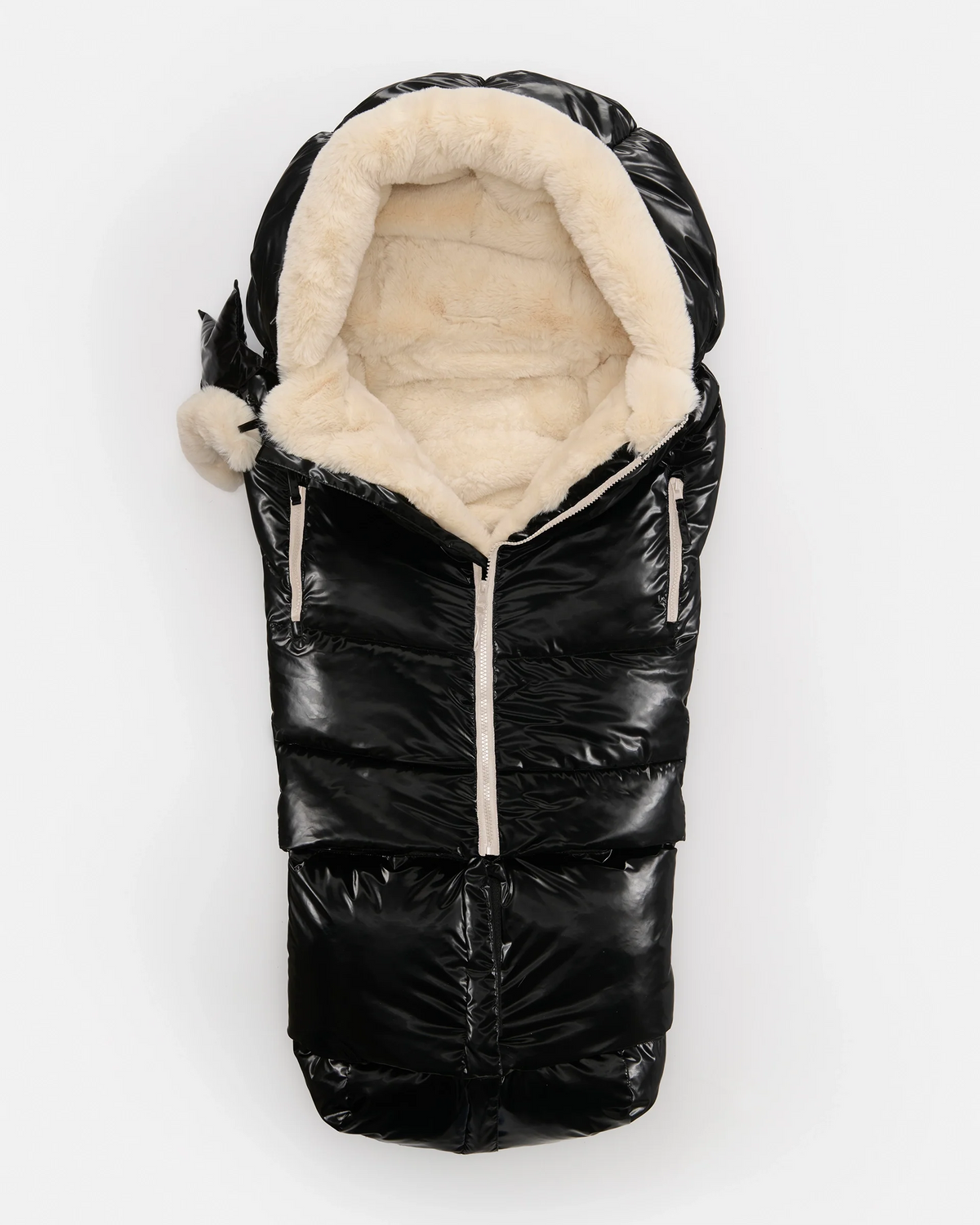 Black Liquid Shine Arctic Faux Fur//