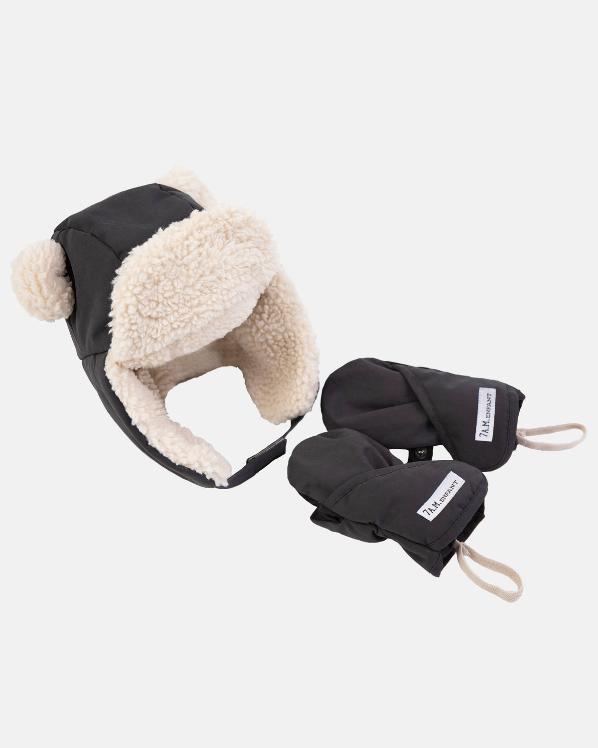 BUNDLE - All Saints Hat Beanie & Mittens Set Chalk Teddy Wool & Alpaca Blend il_fullxfull.7522713657_lbaf.jpg main image 2