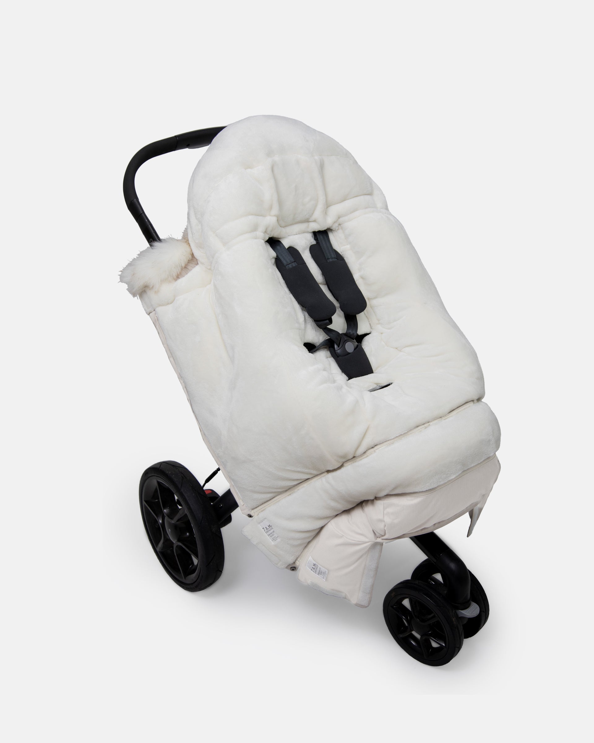 Heather Beige - White Faux Fur//