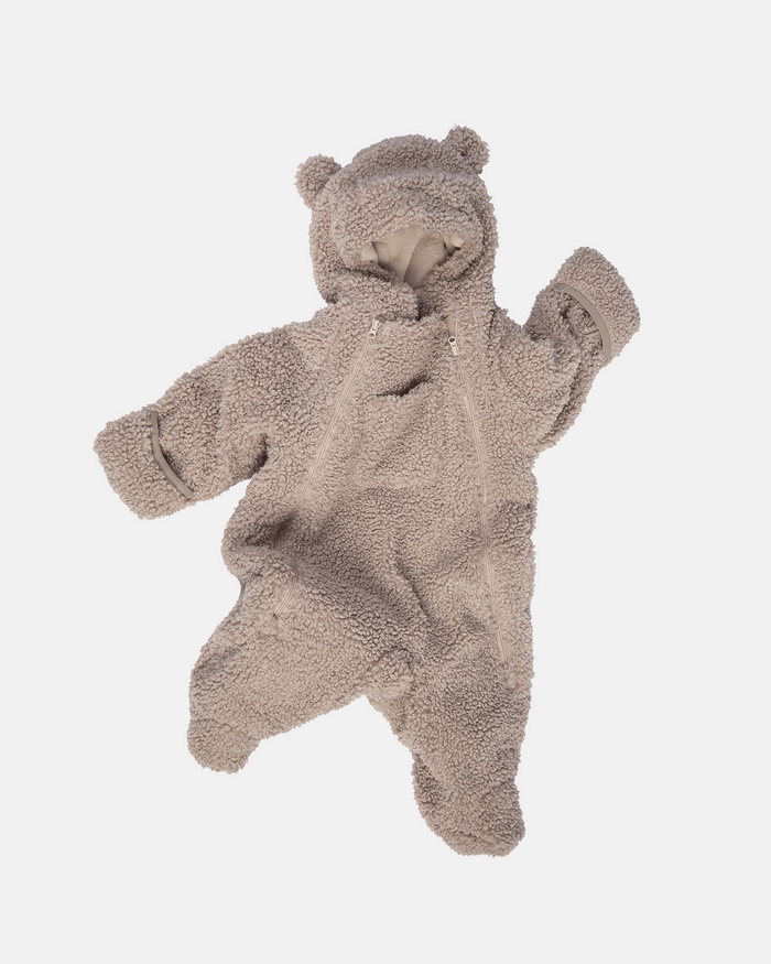 Baby Bunny Teddy Jumpsuit - Light Grey main image 1
