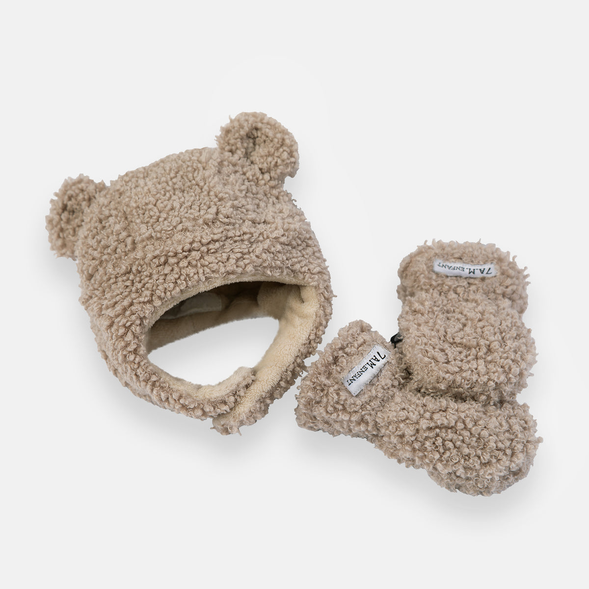 ALLSAINTS Teddy Beanie Hat and Teddy Mittens Set Cub Set - Teddy | Hat & Mittens main image 2