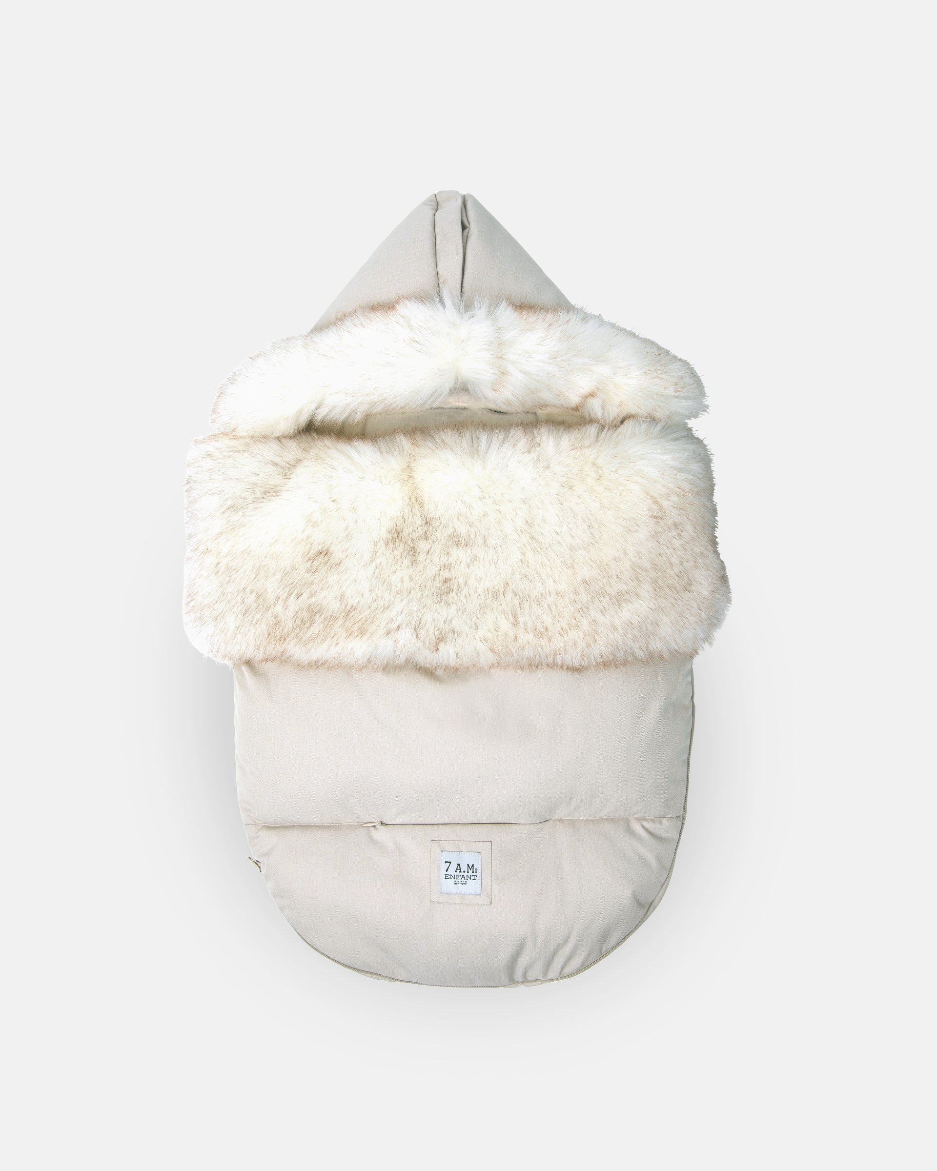 Heather Beige - White Faux Fur//