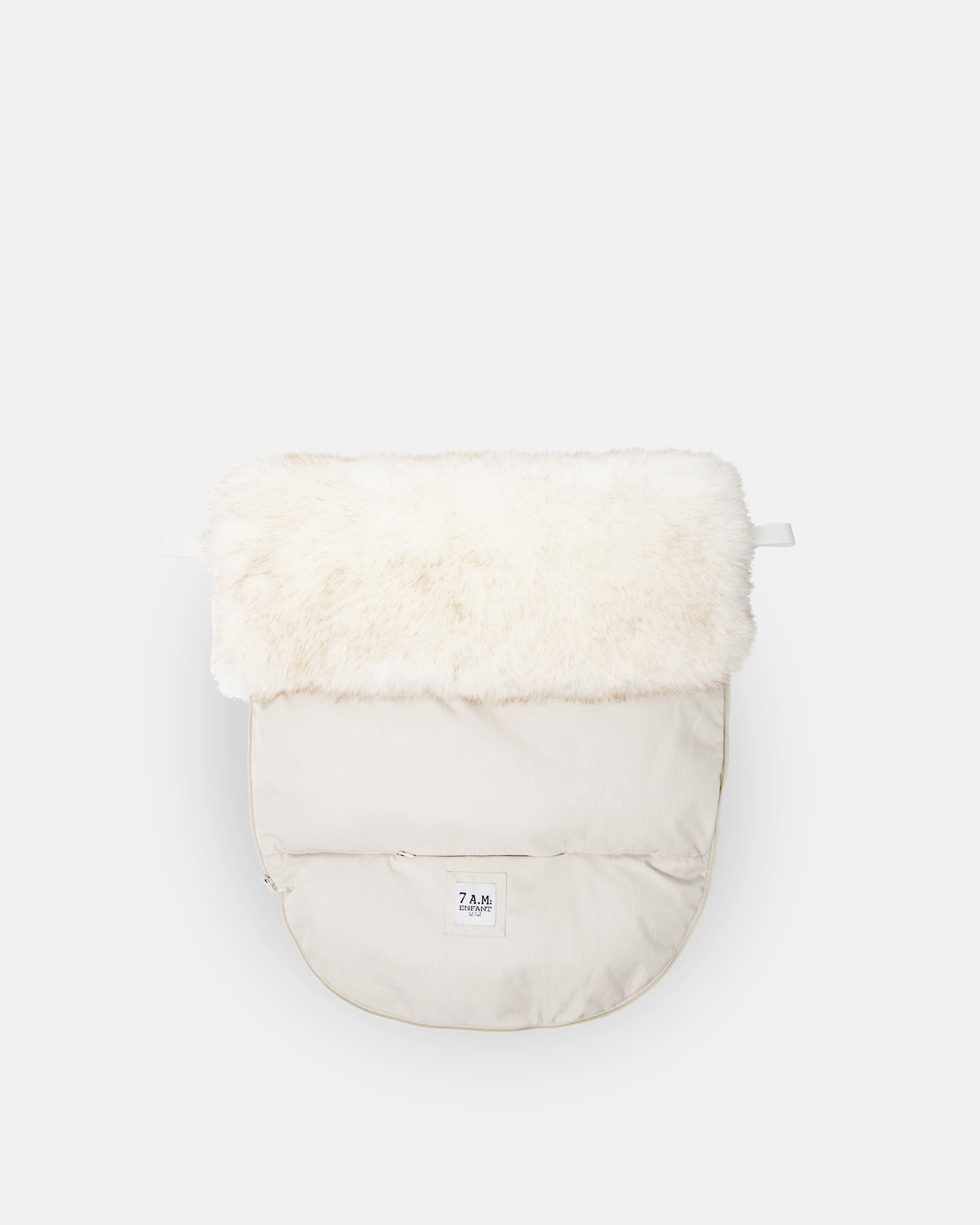 Heather Beige - White Faux Fur//