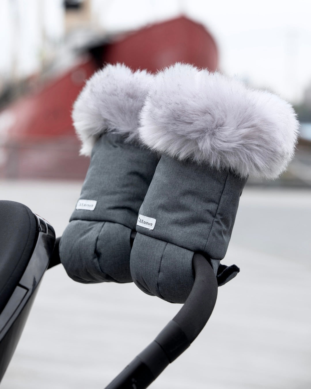 Heather Grey Dark - Arctic Faux Fur//